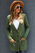 Front Pocket And Buttons Closure Cardigan